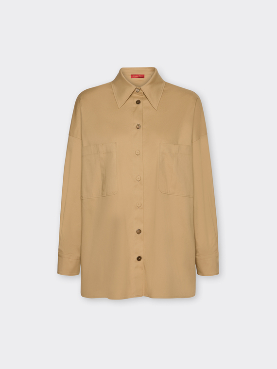 Chemise longue en gabardine