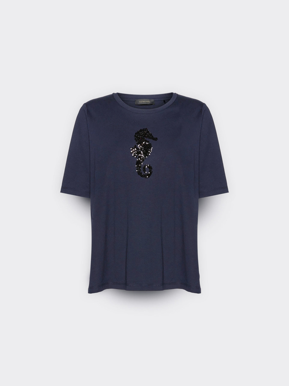 T-shirt cotone con paillettes
