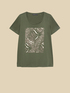 T-shirt with leaf print image number 4
