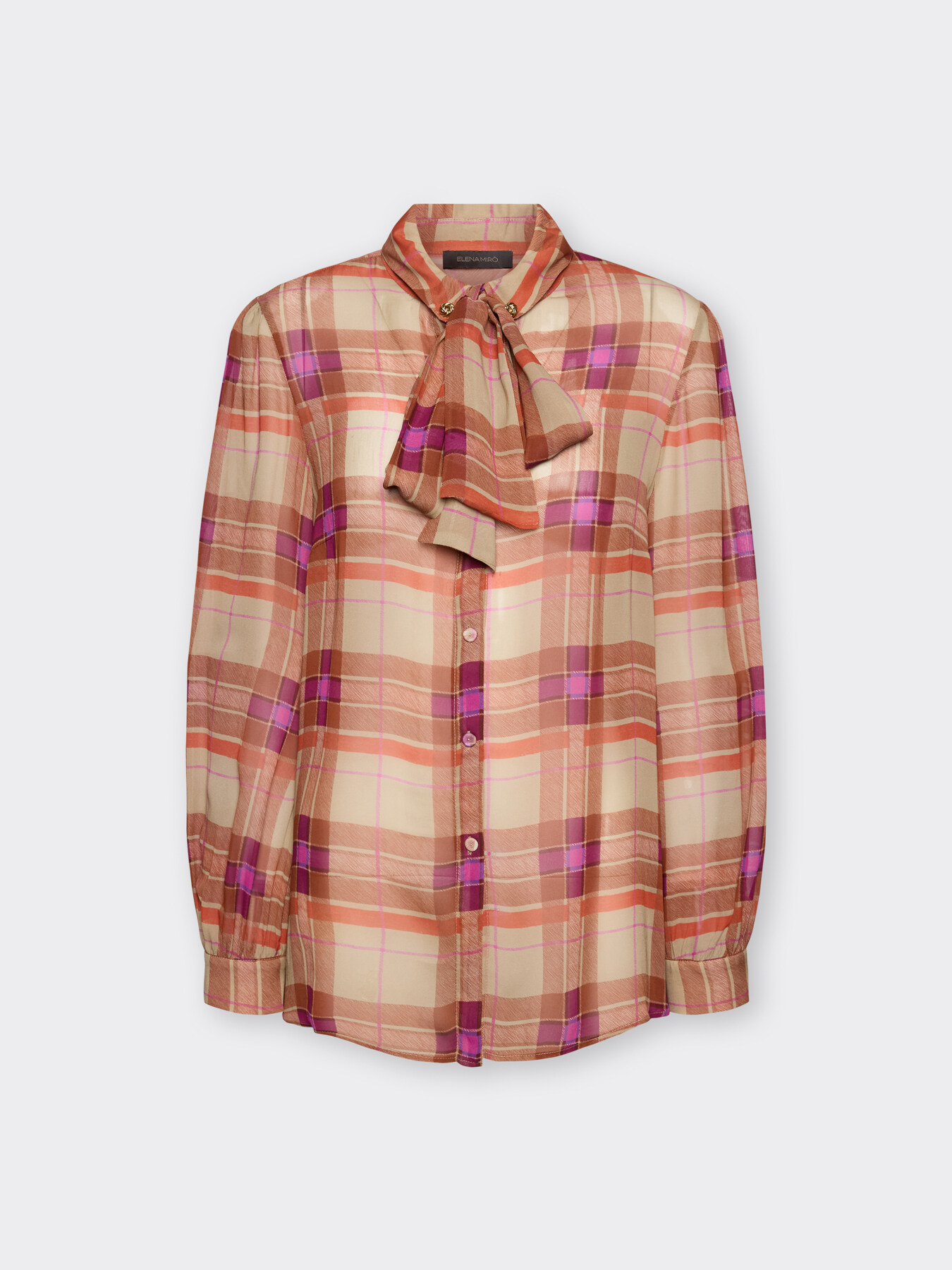 Camisa em georgette estampada com faixa image number 5