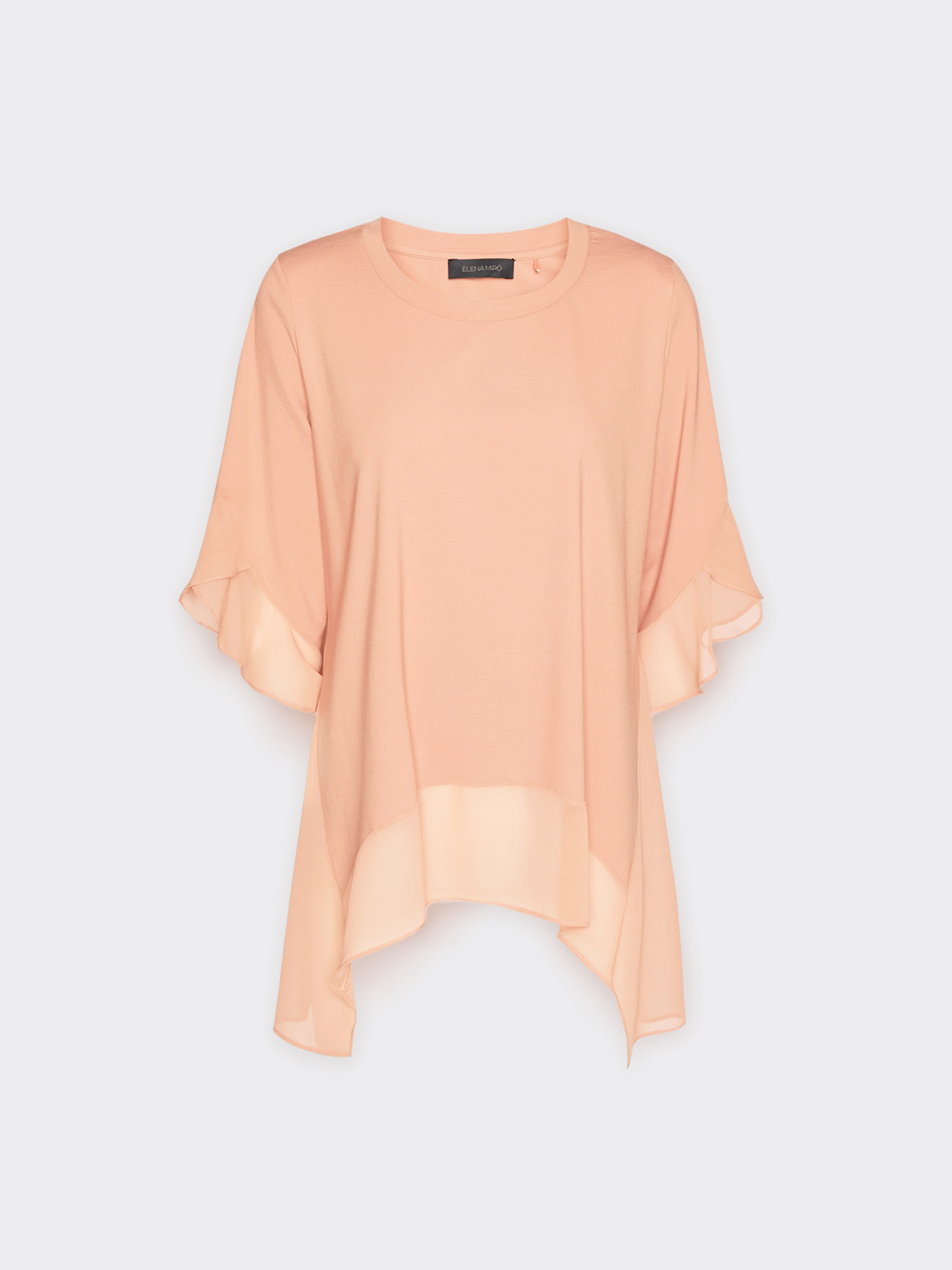 T-shirt con bordi in georgette image number 4