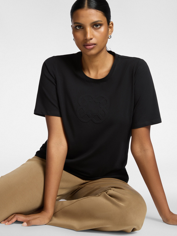 T-shirt in cotone con ricamo Monogram