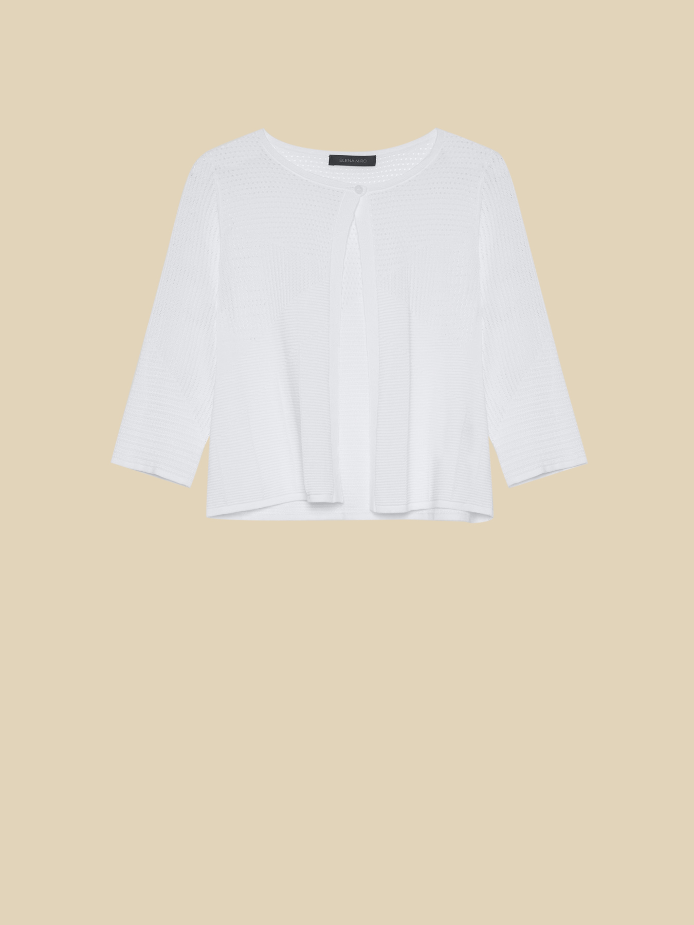 Cárdigan de algodón con calado image number 4