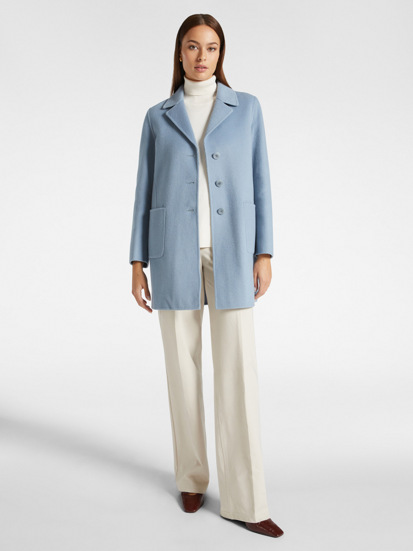 Abrigo tipo sastre de tejido doble image number 2