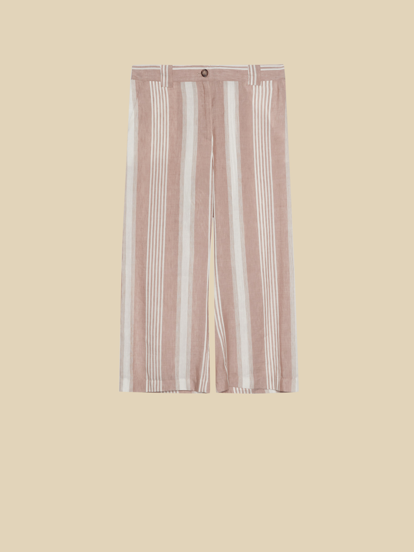 Linen and lyocell striped trousers image number 4