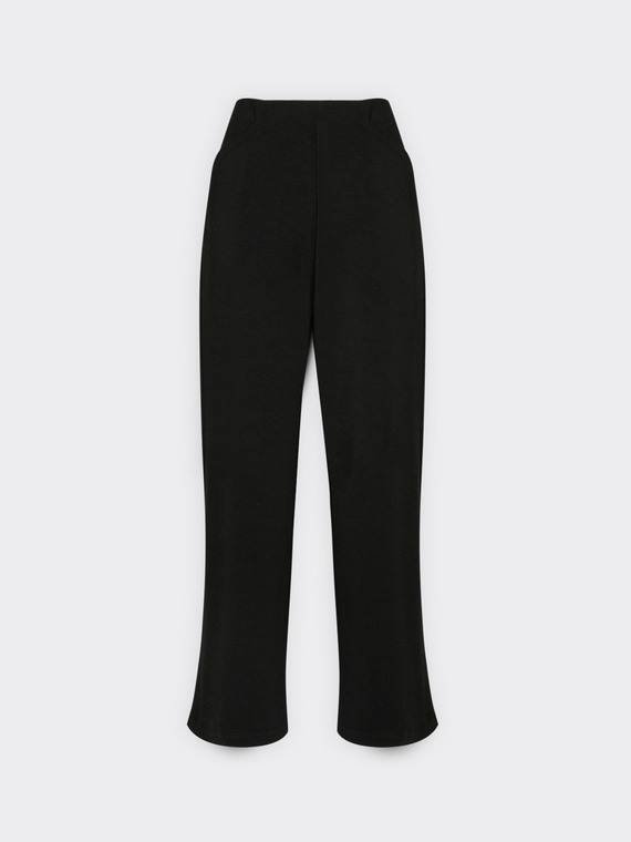 Cropped pull-on trousers in lightweight scuba