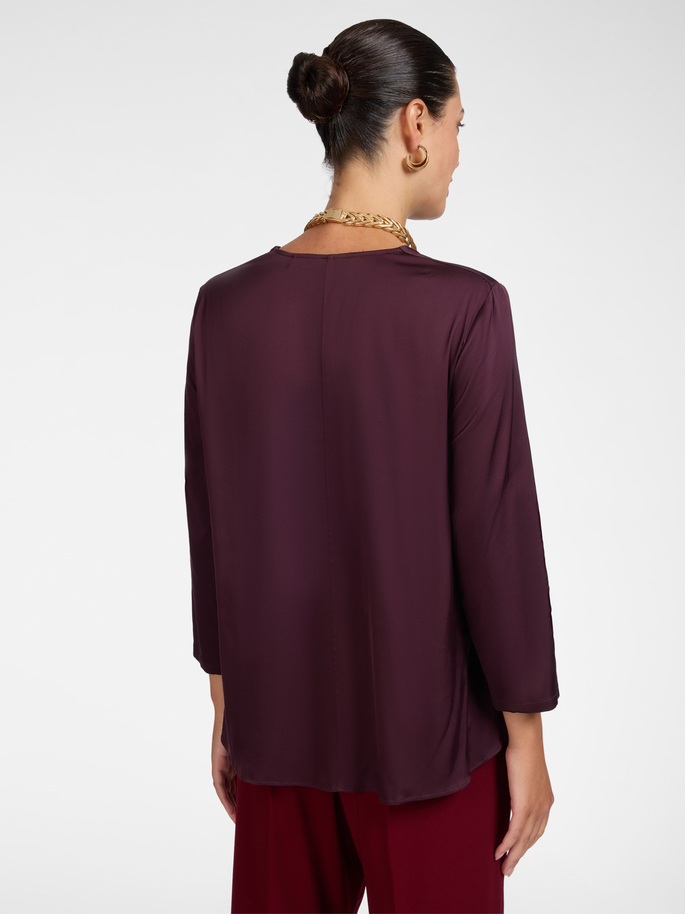 Blusa in raso di viscosa stretch image number 1