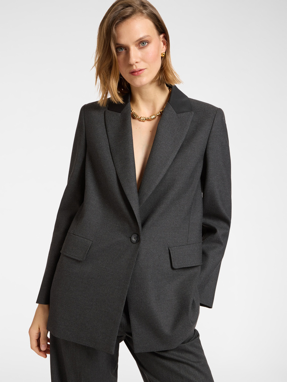 Blazer en flanelle surdimensionné