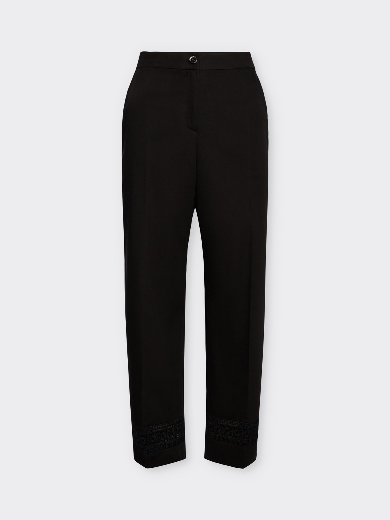Cropped trousers with embroidered trim image number 4