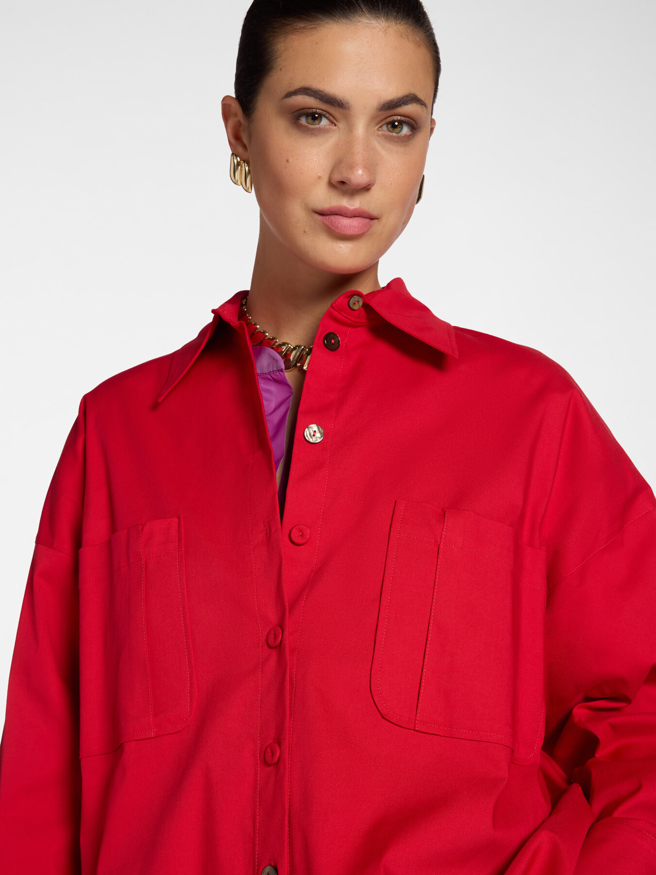 Langes Hemd aus Gabardine image number 2