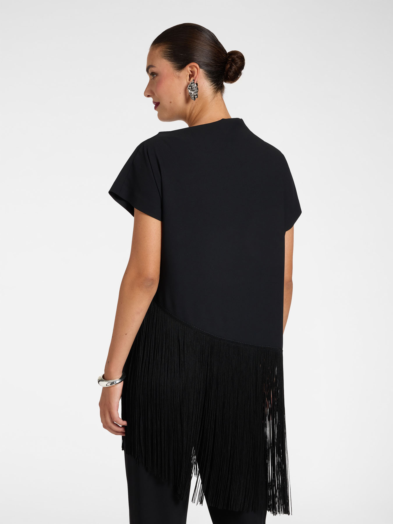 Envers satin top with fringes image number 1