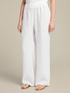 Linen trousers with fringes at the hem image number 2