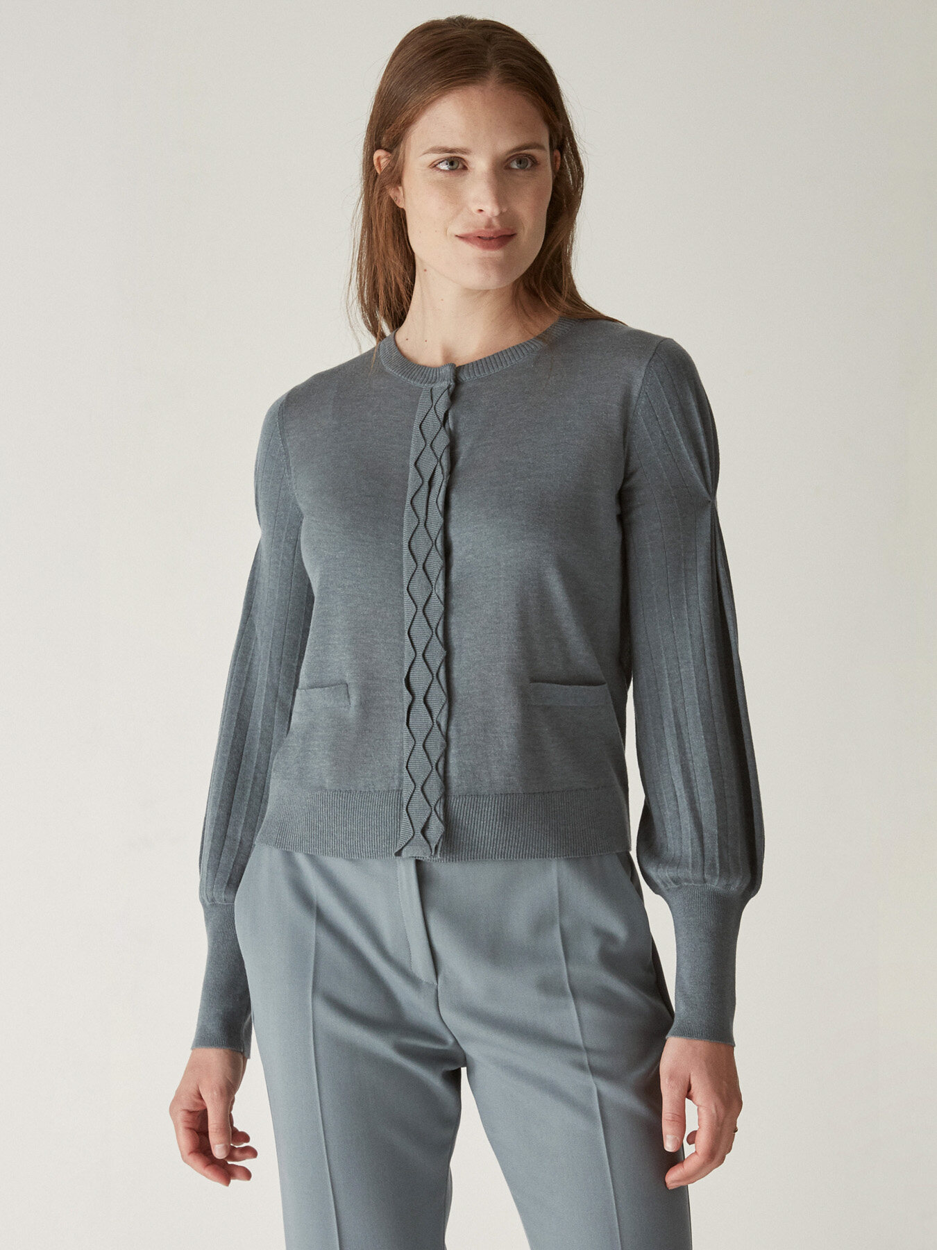 WOOL AND SILK ORIGAMI CARDIGAN image number 0