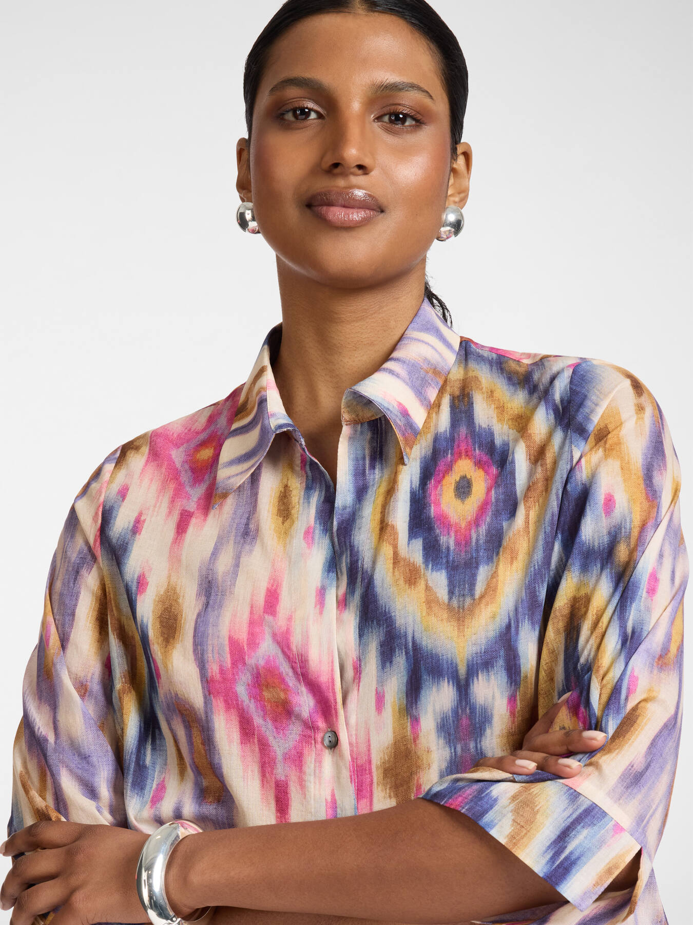 Printed cotton muslin shirt image number 3