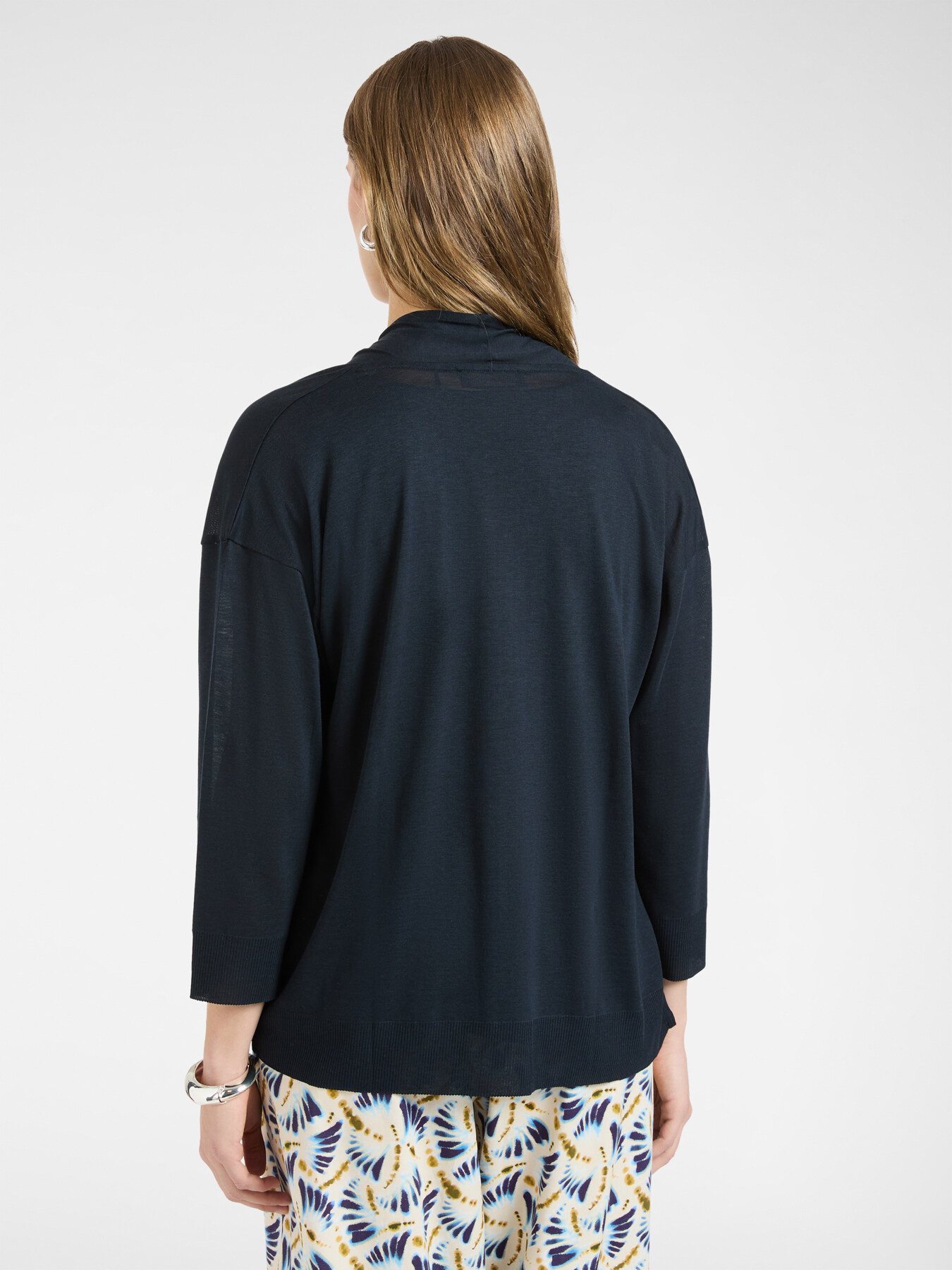 Relaxed-Fit-T-Shirt mit offener Vorderseite image number 1