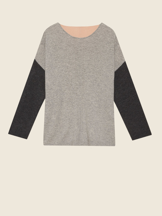 Elenamiro&nbsp;: Chandail en laine et cachemire Gris_1