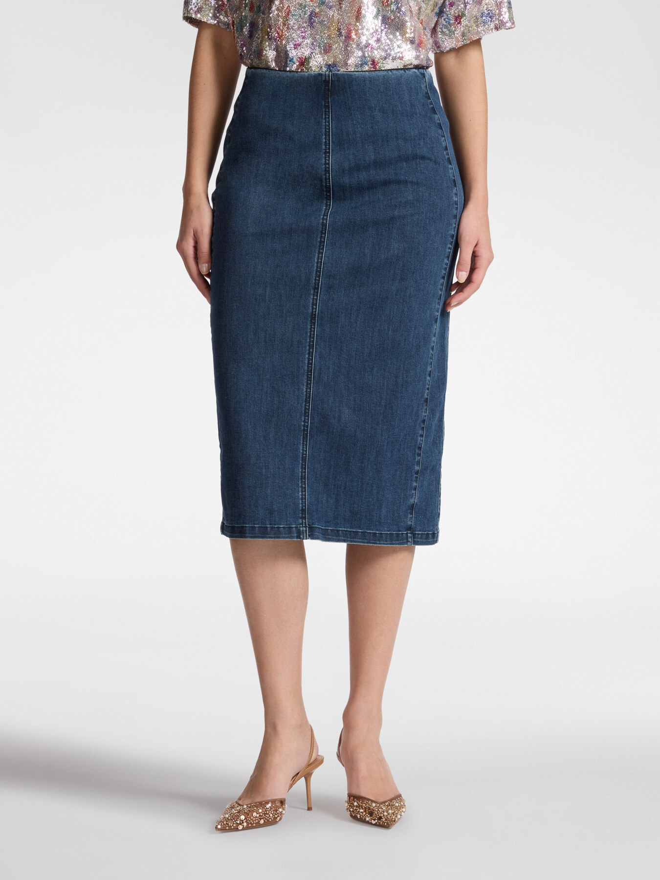 Jupe midi en denim image number 2