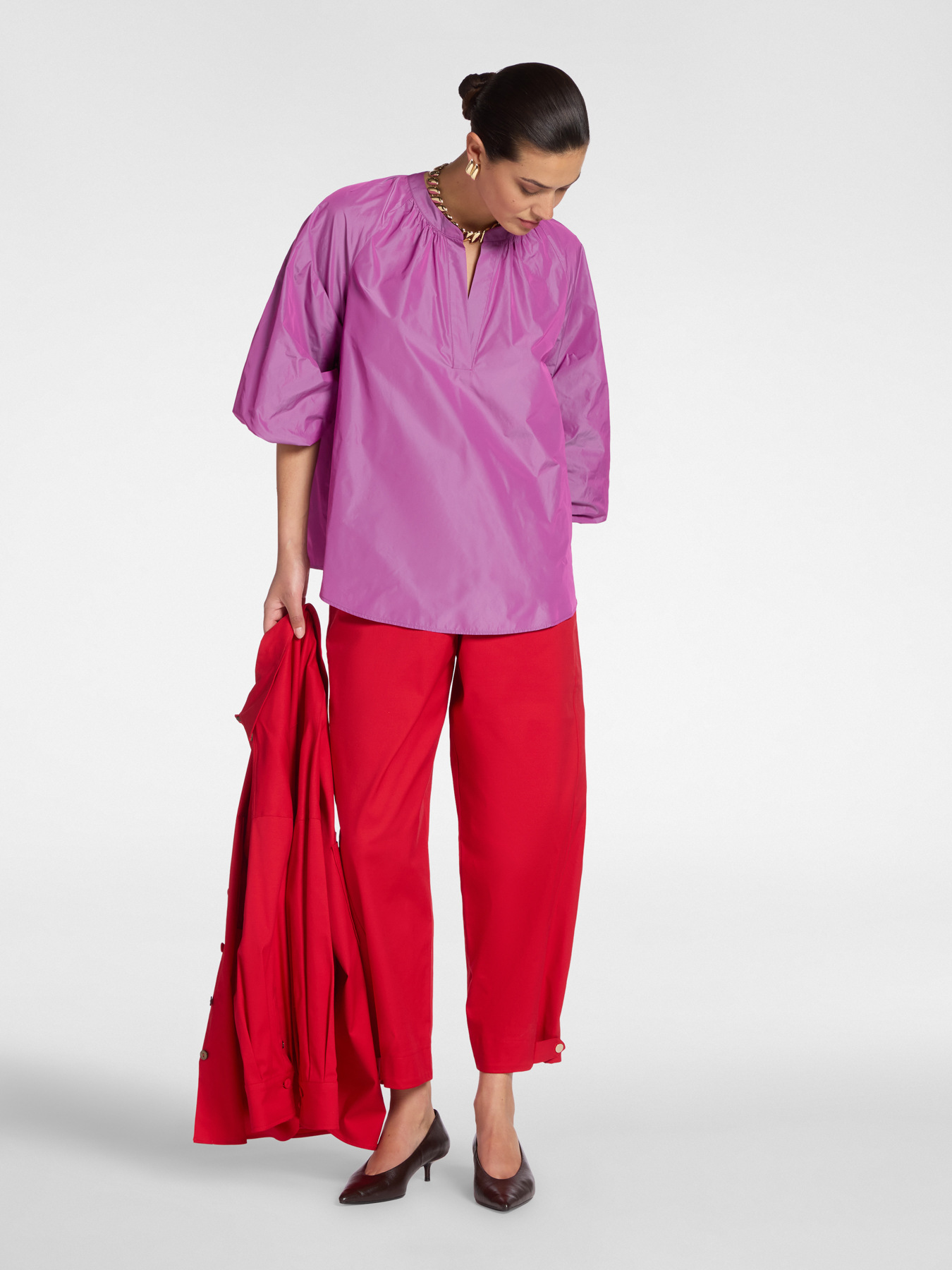 Bluse aus Taft image number 3