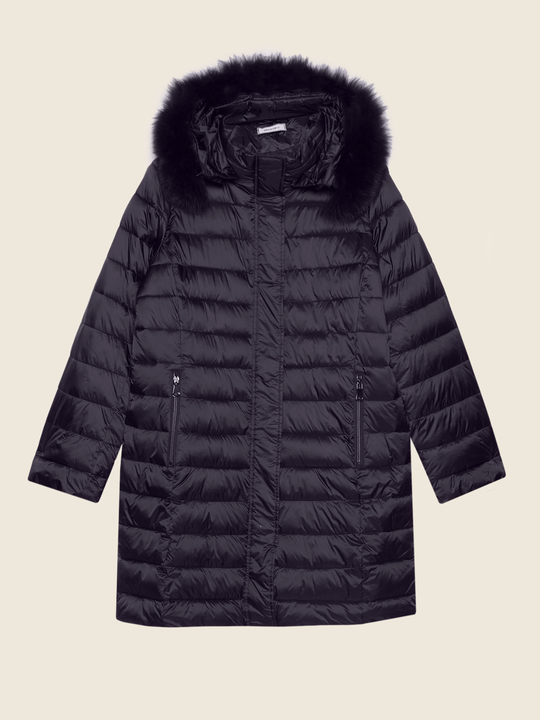 Elenamiro&nbsp;: Doudoune &agrave; capuche Bleu_1