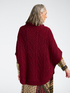 Cable knit poncho in pure wool image number 1