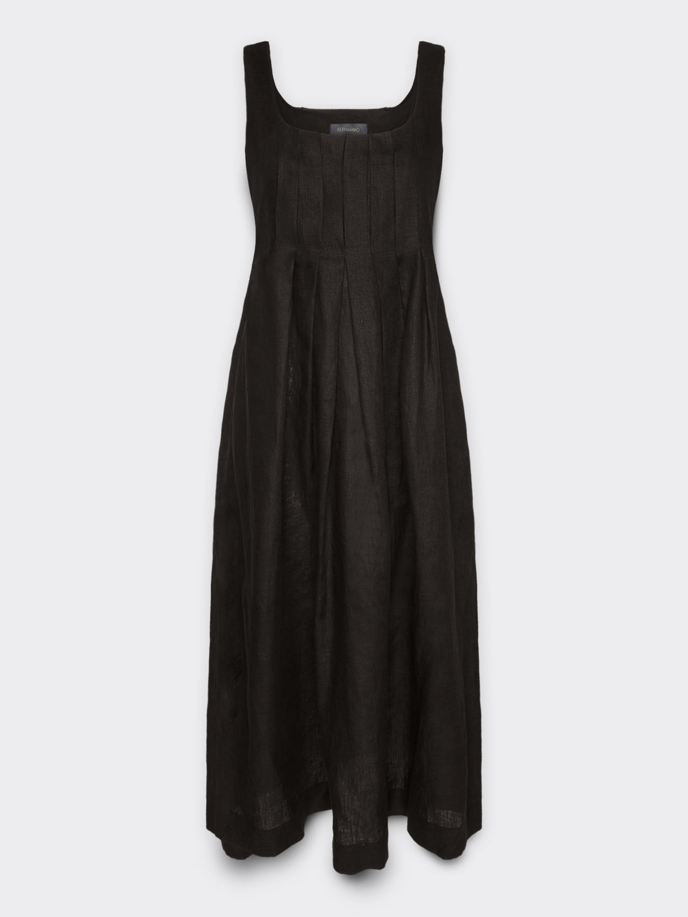 Linen dress with front pleats image number 5