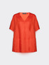 Linen and cotton V-neck T-shirt image number 4