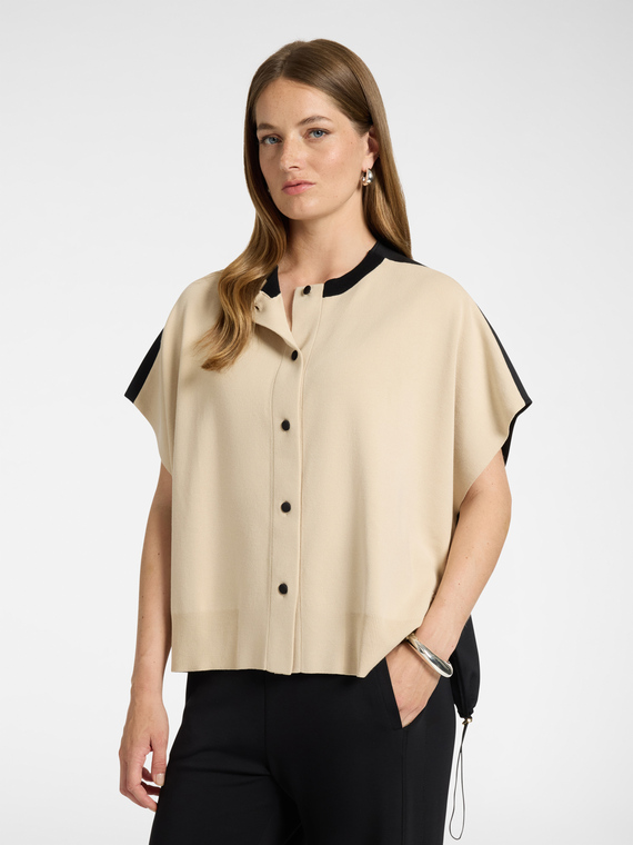 Cardigan boxy bicolore