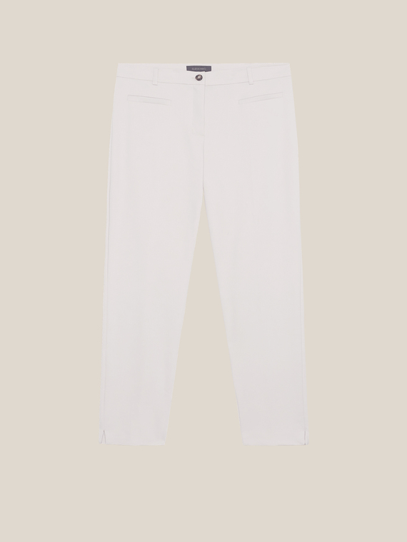 BASIC STOVEPIPE TROUSERS IN STRETCH DOUBLE COMPACT FABRIC