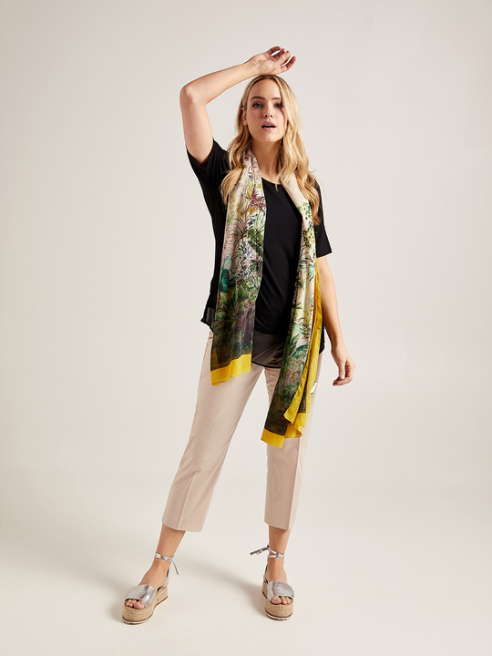 Elenamiro: Bufanda estampada Amarillo_1