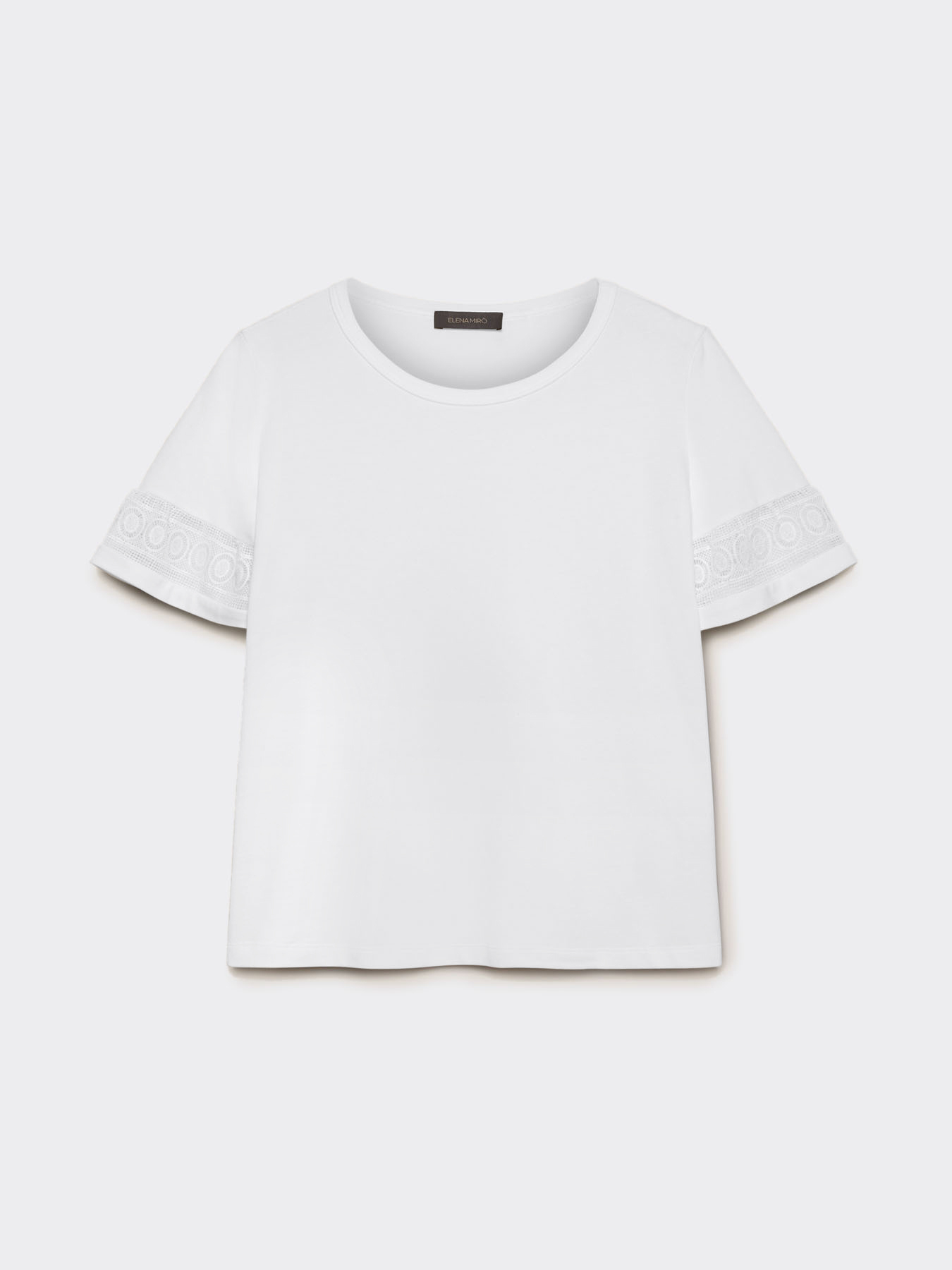 T-shirt con bordi in pizzo image number 4