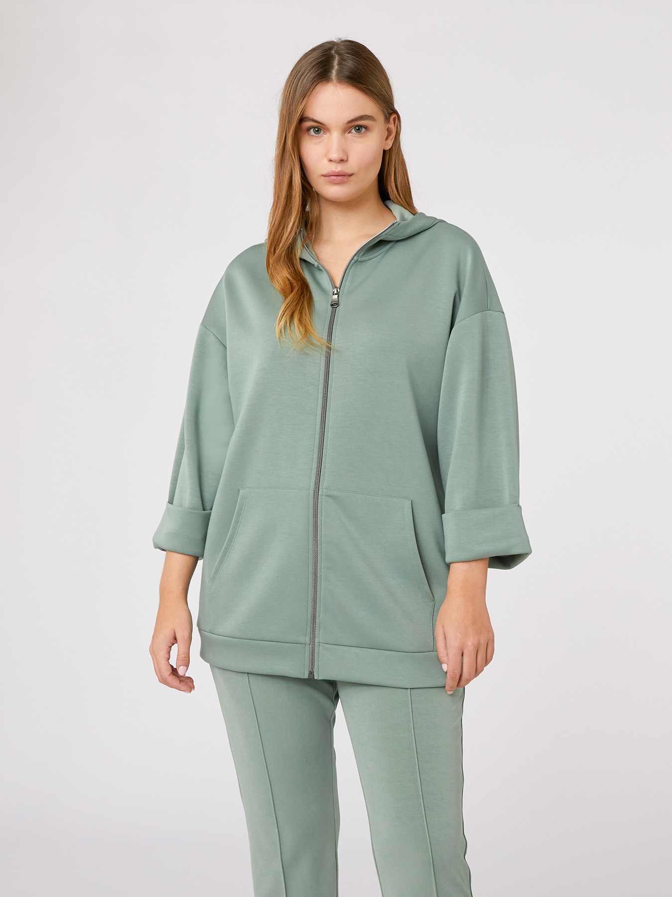 Felpa in modal con cappuccio image number 0