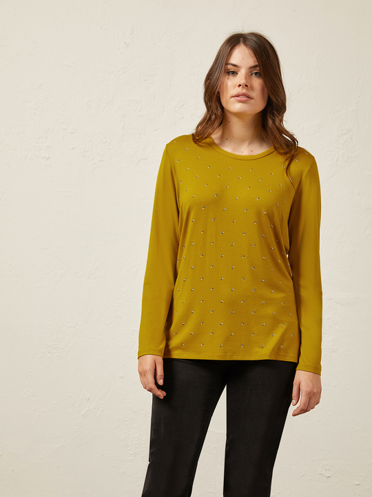 Elenamiro&nbsp;: T-shirt en viscose Jaune_1