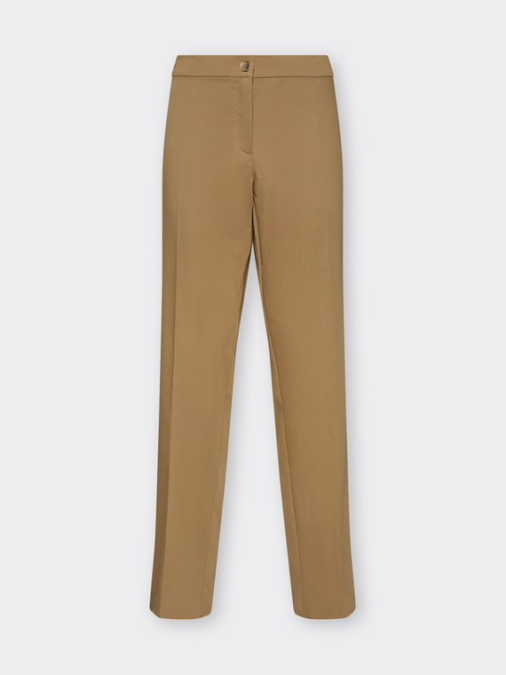 Pantalones rectos en raso stretch