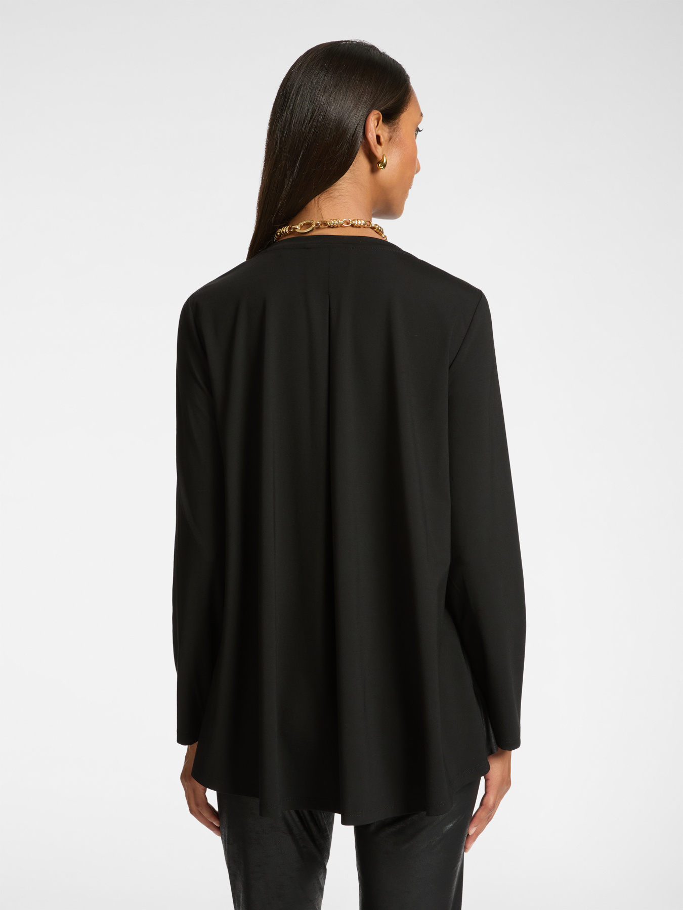 T-shirt coupe décontractée en deux tissus image number 1