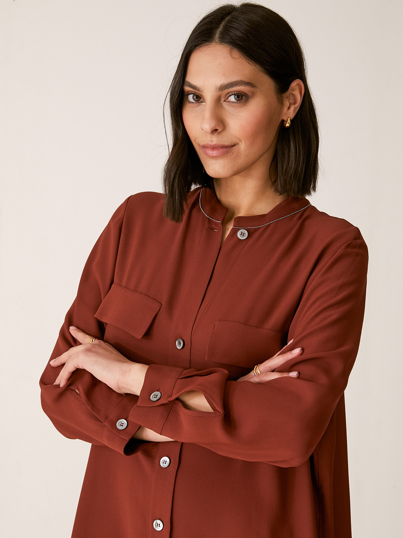 Double georgette blouse dress image number 2