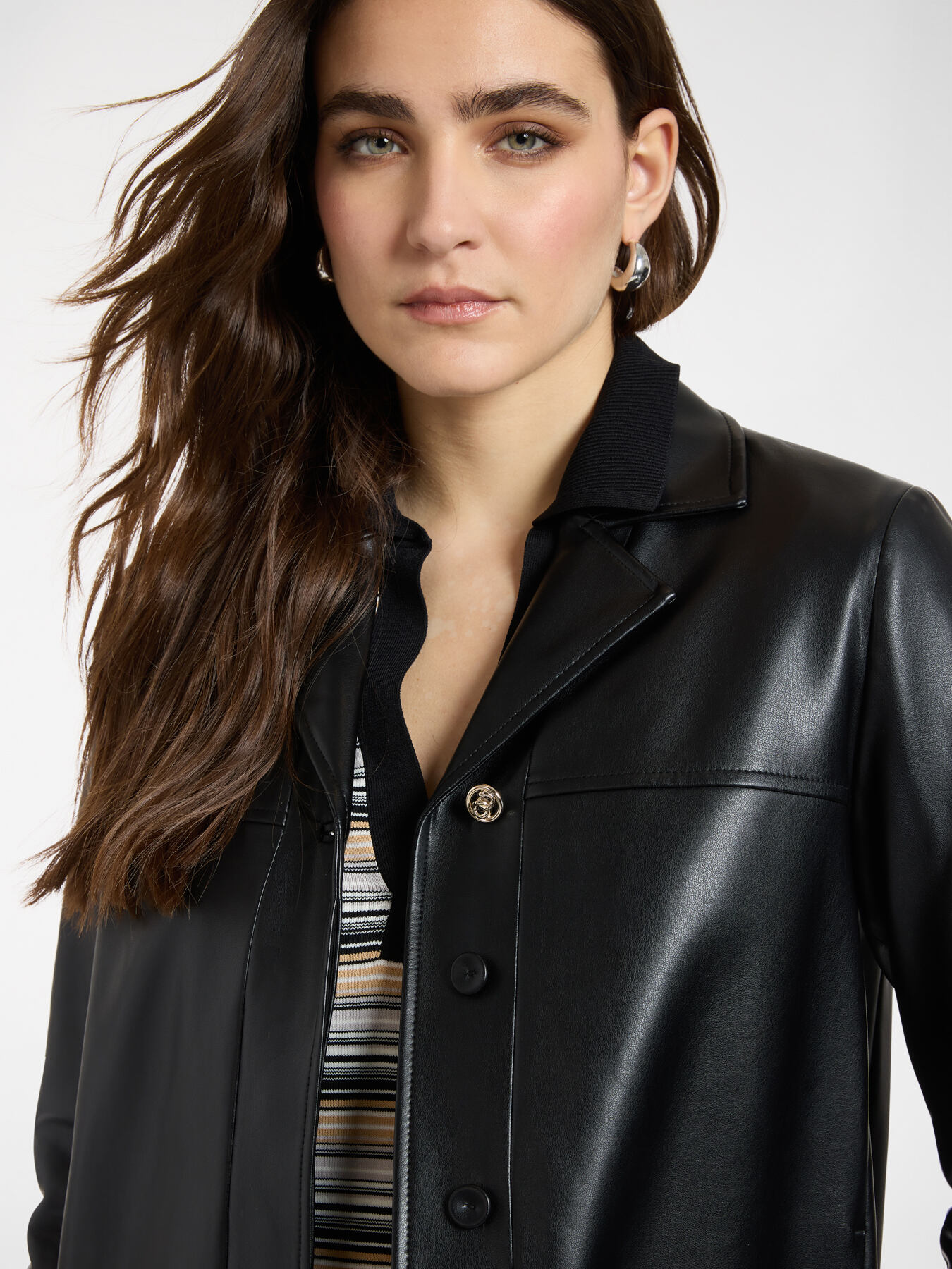 Giacca boxy in tessuto spalmato image number 3