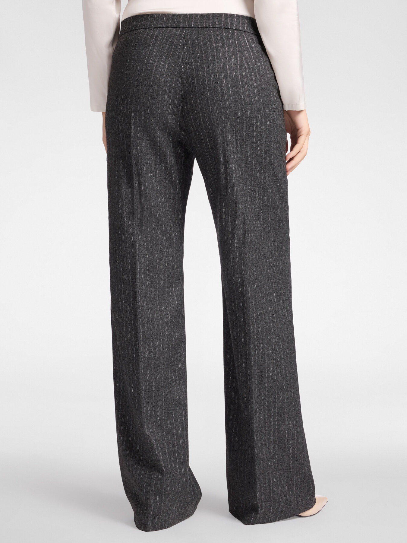 Pinstriped flannel trousers image number 1