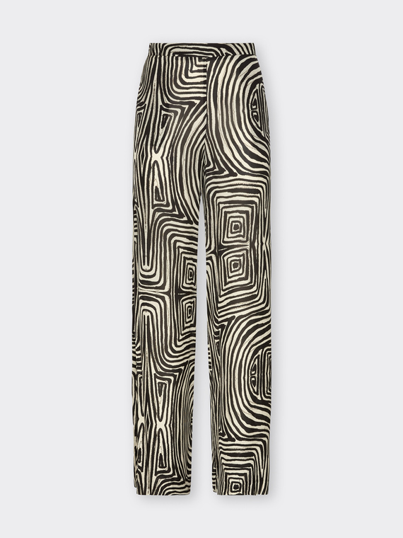 Pantalon palazzo imprim&eacute; en viscose
