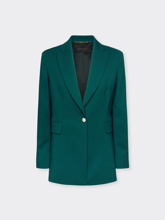 Einreihiger Blazer aus Kreppstoff