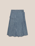 Linen and cotton wraparound skirt image number 4