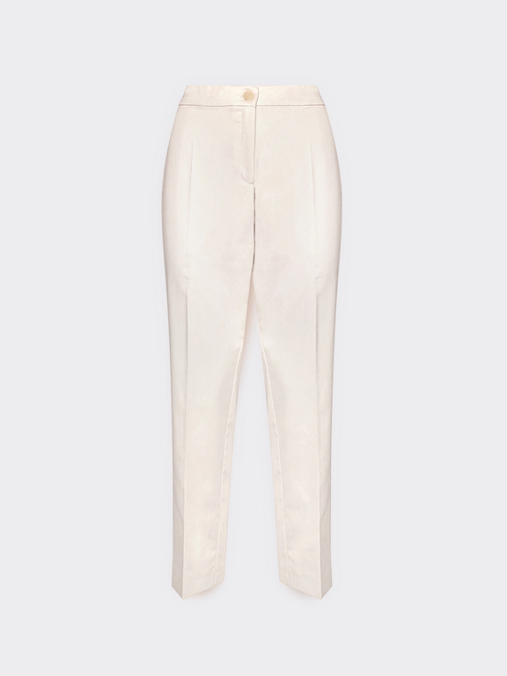 Pantalones rectos en raso stretch