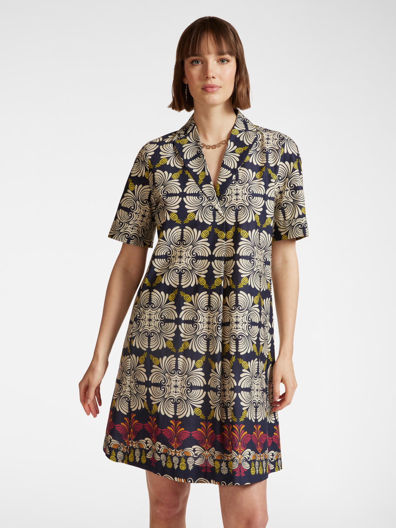 Abito stampato in cotone stretch image number 2