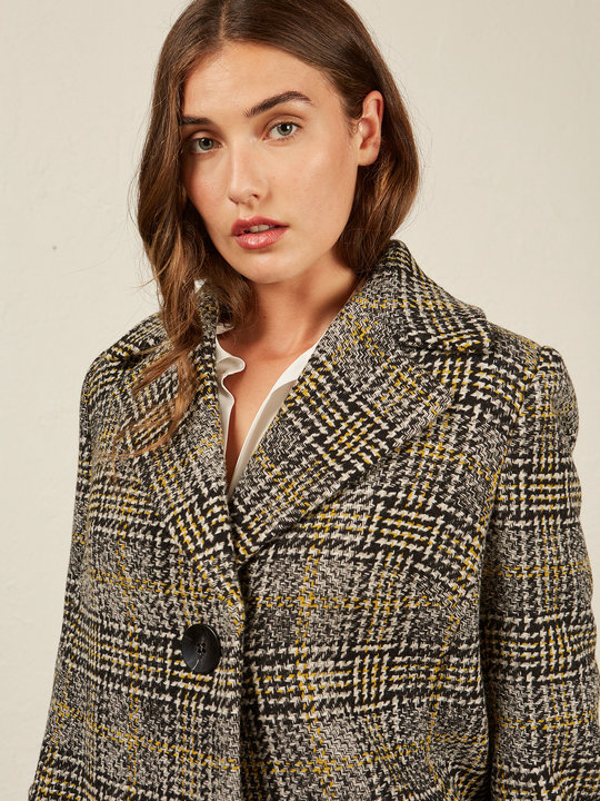 Elenamiro&nbsp;: Veste fantaisie &agrave; carreaux Gris_1