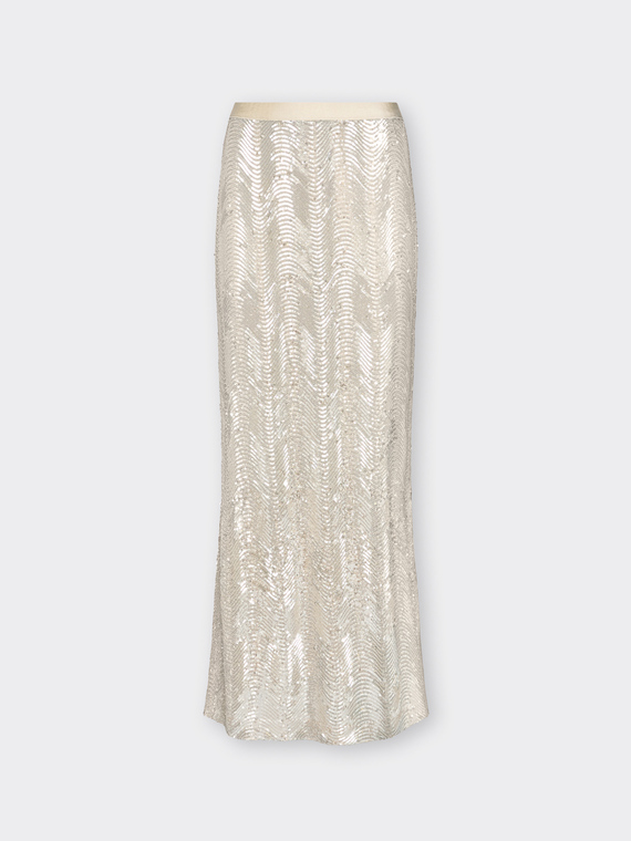 Long tube sequin skirt