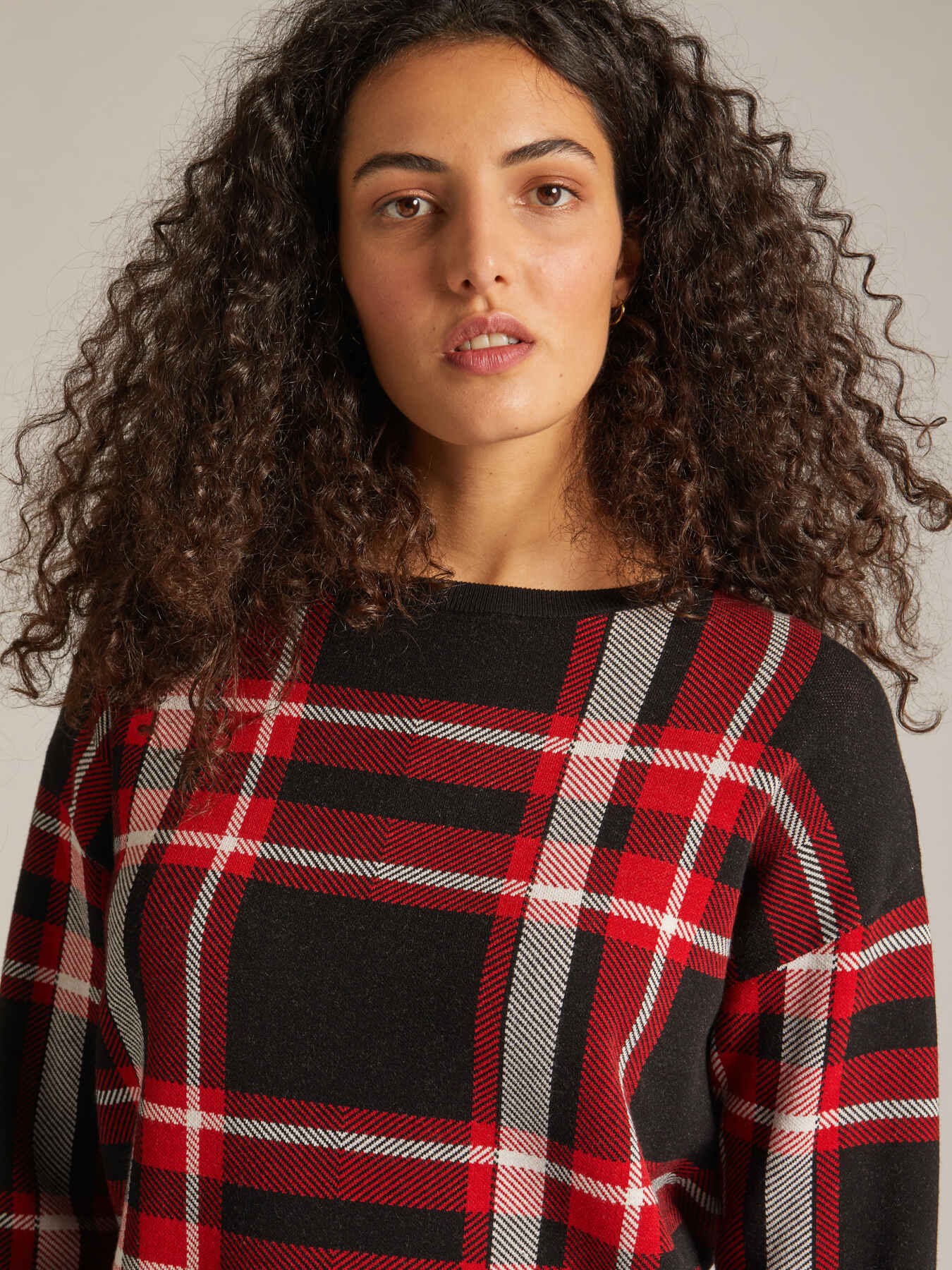 Pull jacquard &agrave; carreaux image number 3