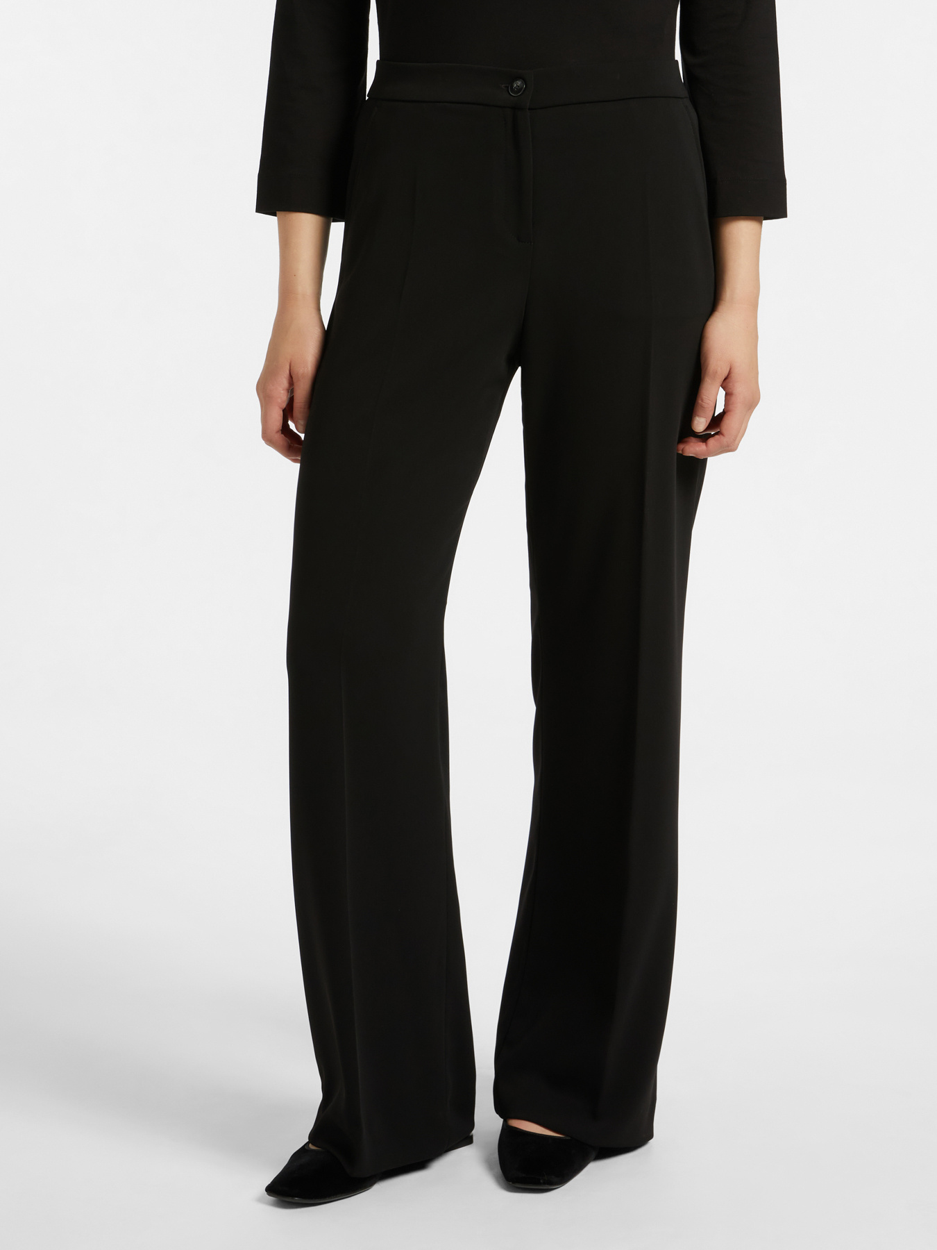 Maskulin geschnittene Hose aus Cady-Stretch image number 2