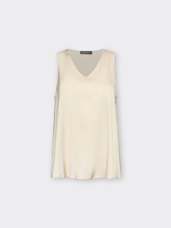 Top en satin de viscose d&eacute;collet&eacute; en V