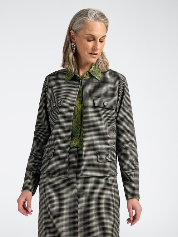 Veste en tricot motif Vichy