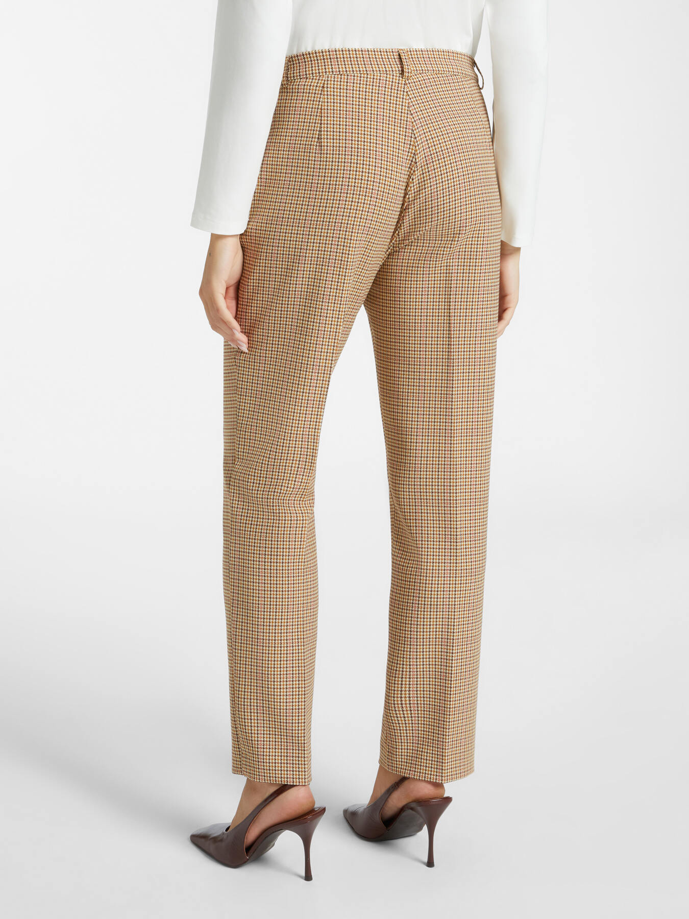Straight checked trousers image number 1