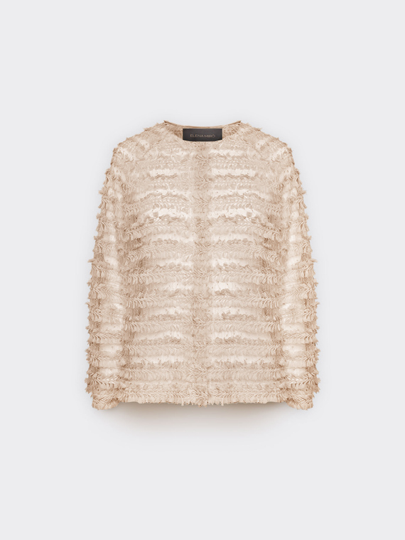 Veste en tulle &agrave; franges